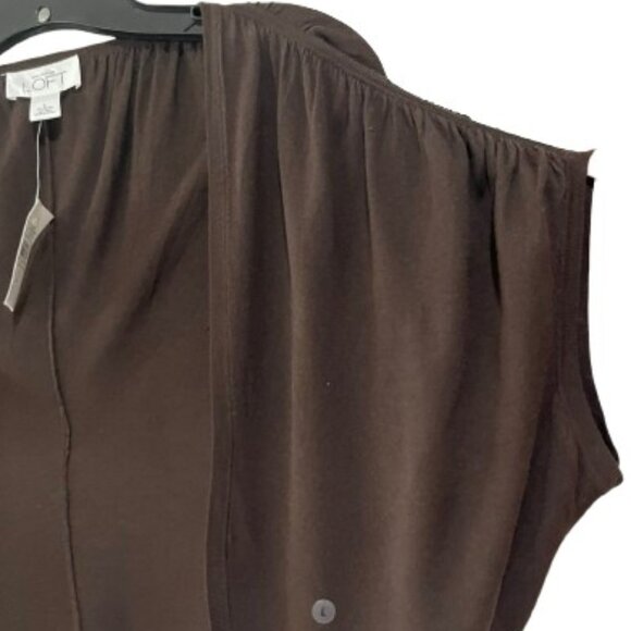 NWT Loft Brown Cropped Cardigan Shrug Sweater - Picture 5 of 6